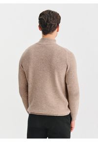 Pako Lorente - PAKO LORENTE - Beżowy sweter z rozpinaną stójką. Okazja: na co dzień. Typ kołnierza: kołnierzyk stójkowy. Kolor: beżowy, niebieski. Materiał: wełna, poliamid. Sezon: jesień. Styl: casual #5