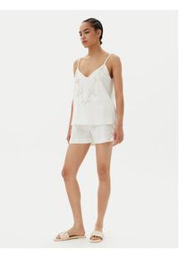 ACCESS FASHION Top 53-2212-133 Biały Regular Fit. Kolor: biały. Materiał: len #3