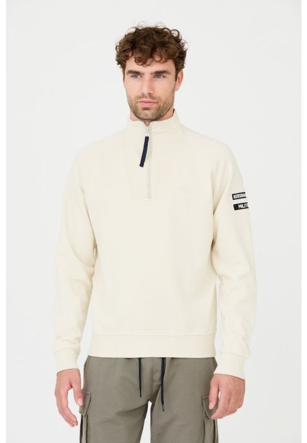 Aeronautica Militare - AERONAUTICA MILITARE Beżowa męska bluza, Rozmiar L. Kolor: beżowy