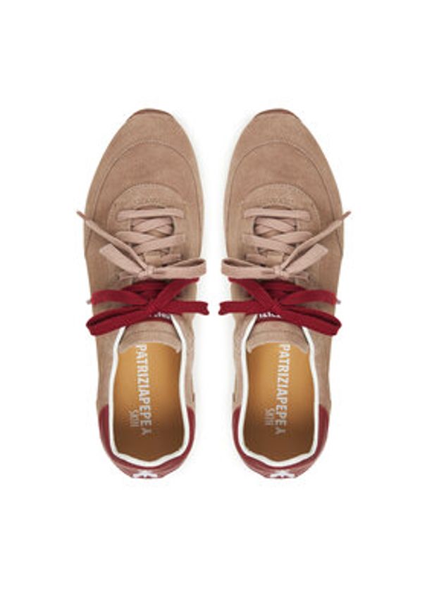 Patrizia Pepe Sneakersy 2Z0054/L055-FG47 Beżowy. Kolor: beżowy. Materiał: zamsz, skóra