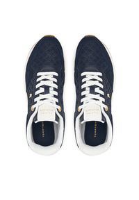 TOMMY HILFIGER - Tommy Hilfiger Sneakersy Th Runner Suede Monogram FW0FW09620 Granatowy. Kolor: niebieski. Materiał: skóra, zamsz #2