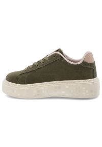 Big-Star - Zielone Sneakersy Big Star Stylowe Obuwie Damskie. Okazja: na co dzień. Zapięcie: sznurówki. Kolor: zielony. Materiał: jeans, materiał. Obcas: na platformie #3