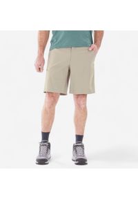 quechua - Spodenki turystyczne męskie Quechua MH100. Kolor: beżowy. Materiał: materiał. Sport: turystyka piesza