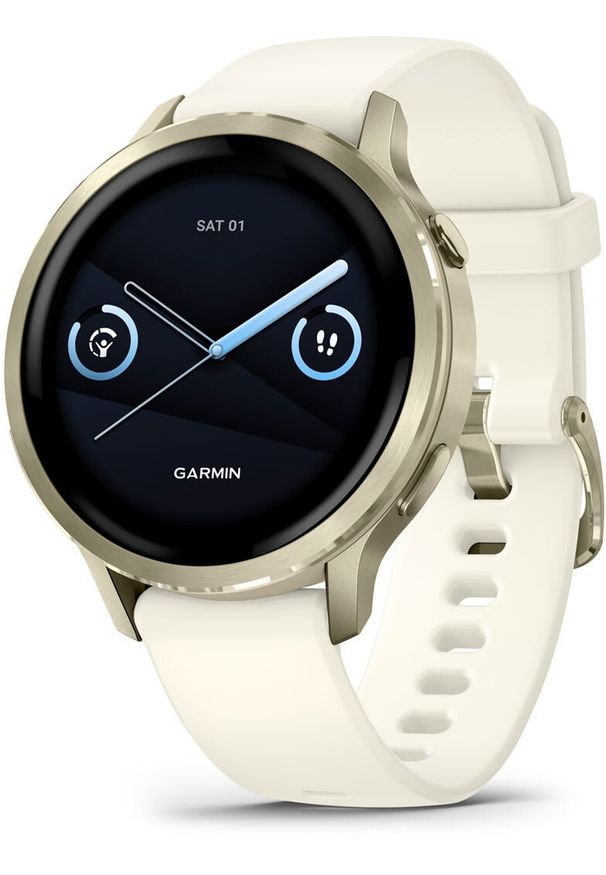 GARMIN - Smartwatch Garmin Venu 4 inteligentny zegarek 41 mm kolor złotego księżyca z kości silikonowym paskiem. Rodzaj zegarka: smartwatch. Kolor: złoty