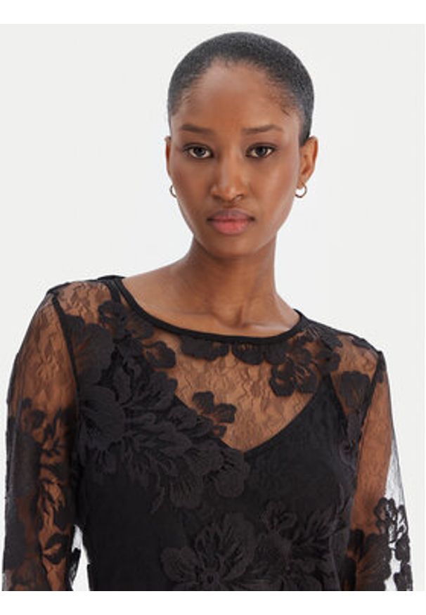 Rinascimento Bluzka CFC0126427003 Czarny Slim Fit. Kolor: czarny. Materiał: syntetyk