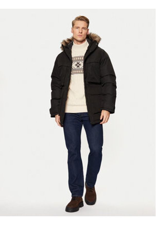 Jack & Jones - Jack&Jones Parka Star 12256892 Czarny Regular Fit. Kolor: czarny. Materiał: syntetyk