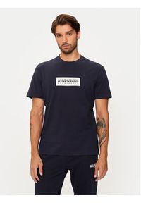 Napapijri T-Shirt S-box Logo NP0A4I3L Granatowy Regular Fit. Kolor: niebieski. Materiał: bawełna #4