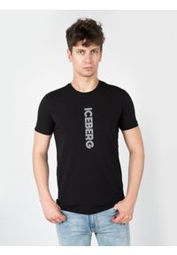Iceberg T-Shirt "C-Neck" | F013639A | Mężczyzna | Czarny. Okazja: na co dzień. Kolor: czarny. Materiał: bawełna, elastan. Wzór: nadruk. Styl: casual, elegancki #4