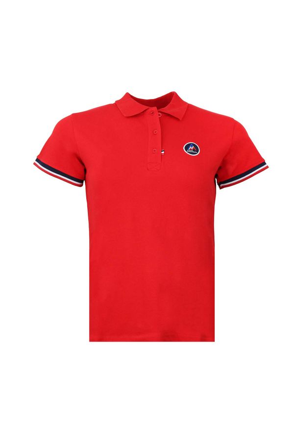 PEAK MOUNTAIN - Damska koszulka polo Peak Mountain Abeca. Typ kołnierza: polo. Kolor: czerwony. Styl: sportowy, elegancki