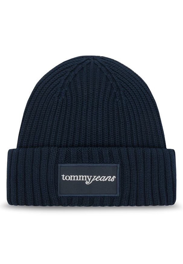 Tommy Jeans Czapka Script AW0AW17909 Granatowy. Kolor: niebieski. Materiał: bawełna