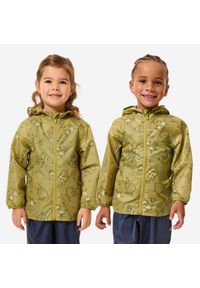 quechua - Kurtka turystyczna dla dzieci MH100. Kolor: zielony. Materiał: poliester, materiał. Sezon: lato. Styl: sportowy. Sport: turystyka piesza #1