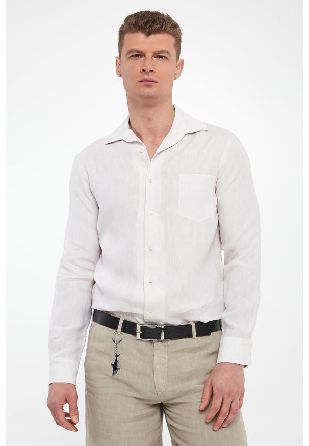 PAUL & SHARK - Koszula męska lniana PAUL&SHARK. Materiał: len
