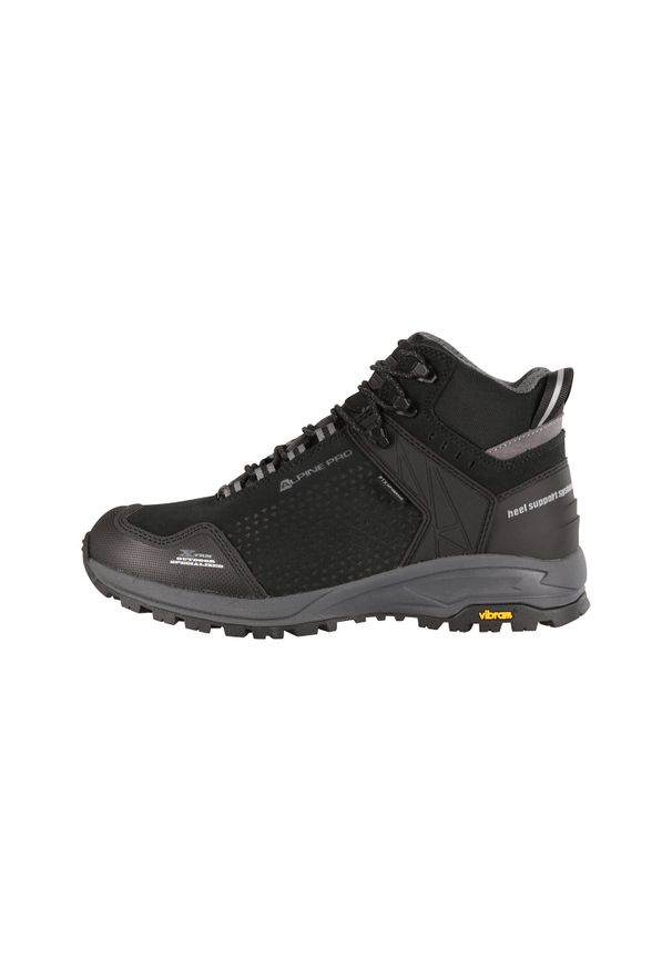 ALPINE PRO - Buty trekkingowe unisex Alpine Pro Erahe Vibram. Kolor: czarny. Materiał: skóra. Styl: sportowy. Sport: turystyka piesza