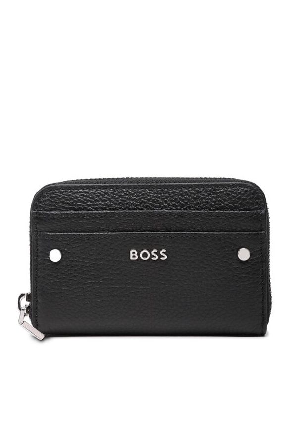 BOSS - Boss Portfel damski 50490240 Czarny. Kolor: czarny. Materiał: skóra