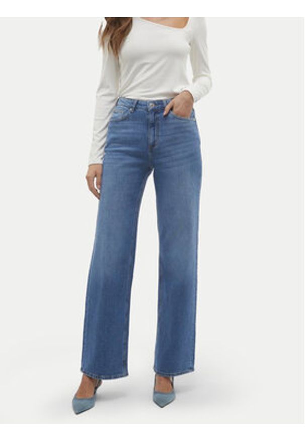 Vero Moda Jeansy Tessa 10308153 Niebieski Wide Leg. Kolor: niebieski