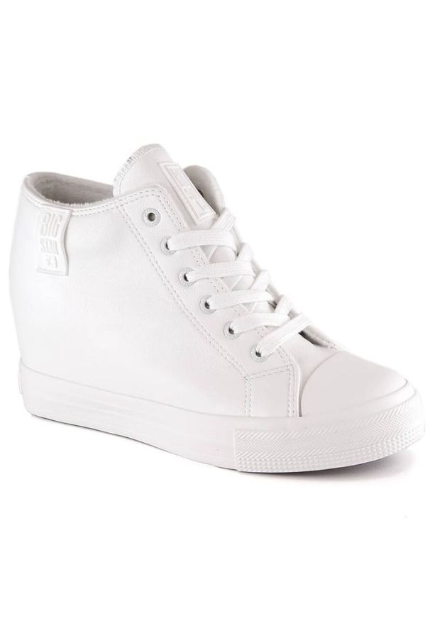 Big-Star - Trampki na koturnie ocieplane Big Star W INT1899B białe. Okazja: na co dzień. Kolor: biały. Obcas: na koturnie