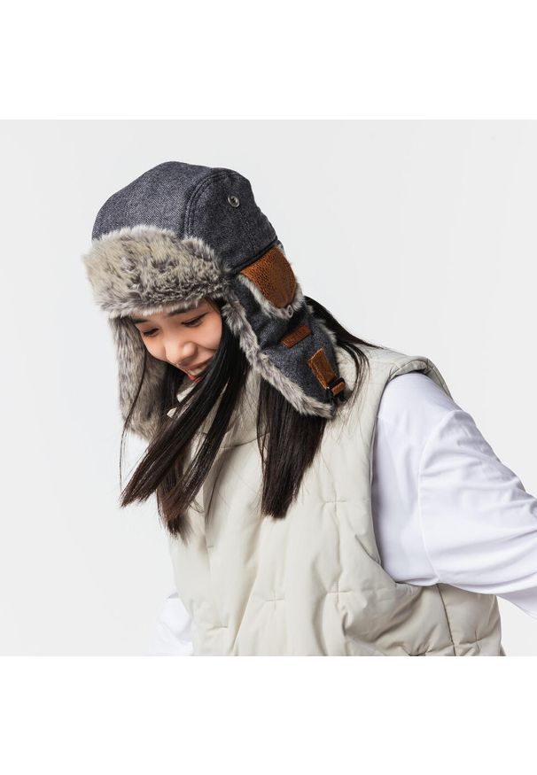 WEDZE - Czapka narciarska uszatka dla dorosłych Wedze Cruising. Kolor: szary. Sezon: zima. Styl: sportowy
