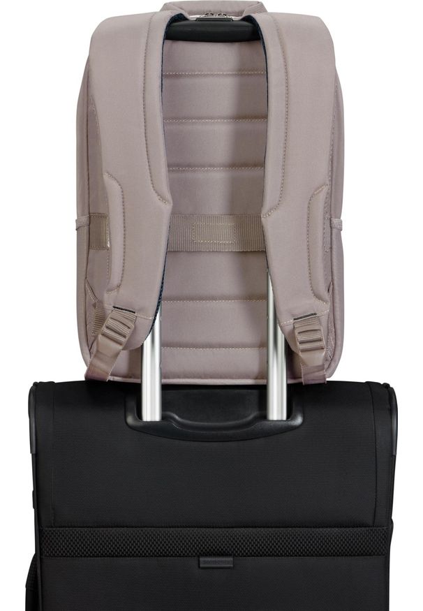 Plecak Samsonite Guardit Classy 14.1'' beżowy. Kolor: beżowy. Materiał: materiał, tkanina. Styl: biznesowy