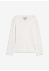 bonprix - Bluzka z długim rękawem z czystej bawełny organicznej. Kolor: biały. Materiał: bawełna. Długość rękawa: długi rękaw. Długość: długie. Styl: klasyczny #1