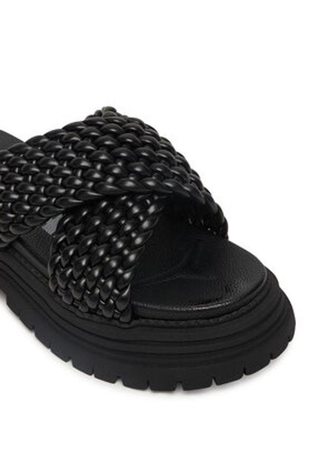 Buffalo Klapki 1602319 Czarny. Kolor: czarny. Materiał: skóra