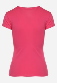 Born2be - Fuksjowy Bawełniany T-shirt z Ozdobnym Nadrukiem Ianestra. Kolor: różowy. Materiał: bawełna. Wzór: nadruk. Sezon: lato #3