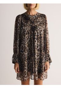 Reserved - Sukienka mini ze zwierzęcym motywem - wielobarwny. Materiał: tkanina. Wzór: motyw zwierzęcy. Długość: mini #1