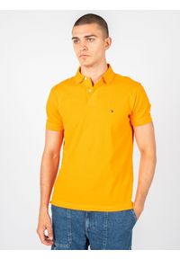 TOMMY HILFIGER - Tommy Hilfiger Koszulka Polo "Slim Fit" | MW0MW17771 | Mężczyzna | Pomarańczowy. Typ kołnierza: polo. Kolor: pomarańczowy. Materiał: elastan, bawełna. Długość rękawa: krótki rękaw. Długość: krótkie