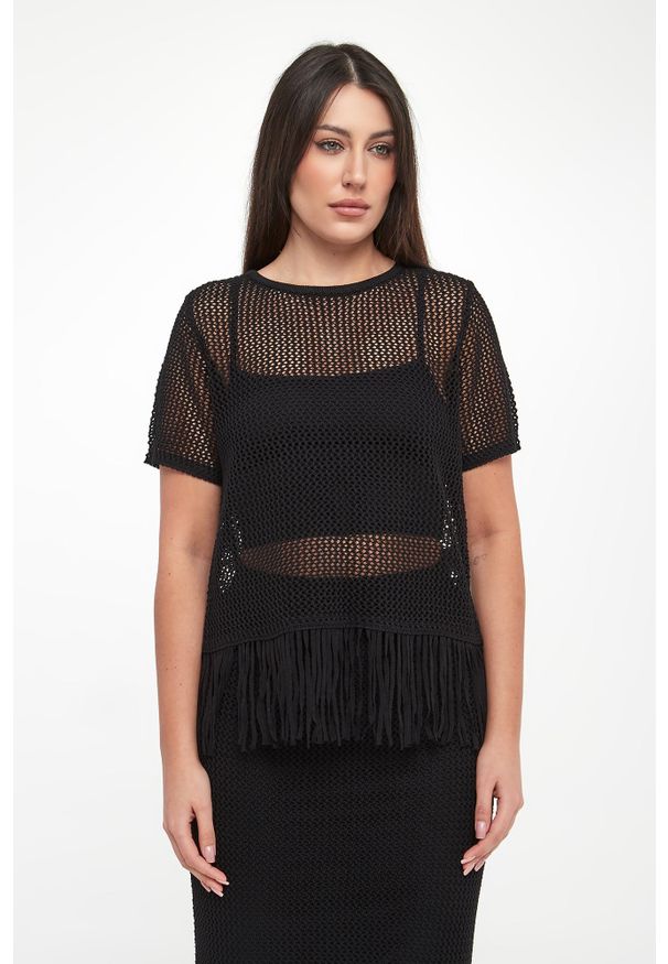 Joseph Ribkoff - Sweter damski z frędzlami JOSEPH RIBKOFF