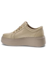 Beżowe Sneakersy Armodo Damskie Stylowe Obuwie. Okazja: na imprezę. Kolor: beżowy. Materiał: materiał #6
