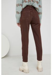 Answear Lab jeansy bawełniane damskie high waist. Stan: podwyższony. Kolor: brązowy. Styl: wakacyjny #4