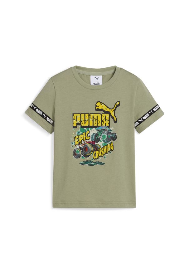 Puma - Koszulka dziecięca PUMA × HOT WHEELS™ MONSTER TRUCKS PUMA Lux Army Green. Kolor: zielony. Sport: joga i pilates