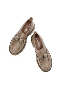 CheBello - Brązowe Półbuty Chebello Modne Skórzane Mokasyny Damskie. Okazja: na co dzień. Kolor: brązowy. Materiał: skóra. Styl: casual, klasyczny, elegancki #6