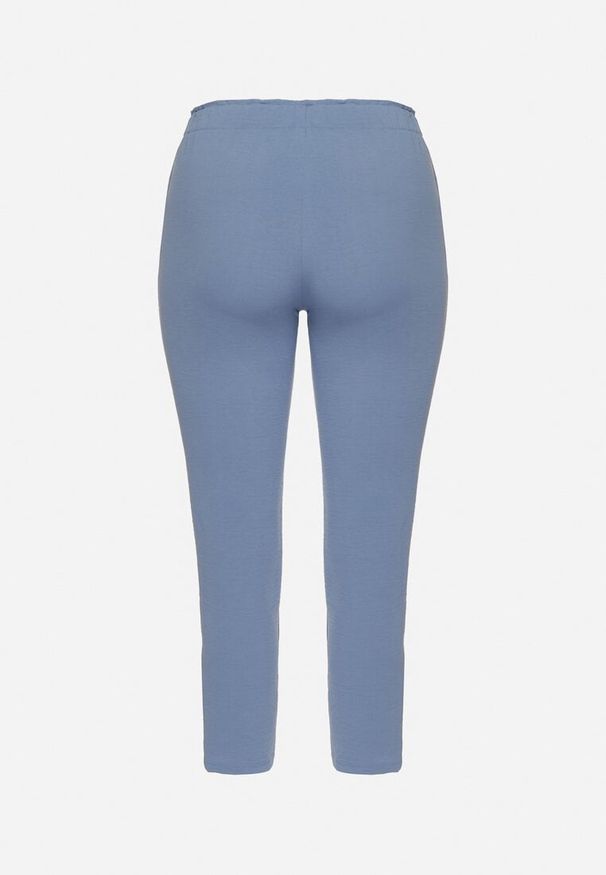 Born2be - Niebieskie Spodnie o Prostym Kroju z Gumką w Talii Filavia. Okazja: na co dzień. Kolor: niebieski. Styl: casual, sportowy, elegancki