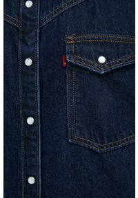 Levi's® - Levi's sukienka jeansowa kolor granatowy mini oversize. Okazja: na spotkanie biznesowe. Kolor: niebieski. Materiał: jeans. Długość rękawa: krótki rękaw. Typ sukienki: oversize. Styl: biznesowy. Długość: mini #4