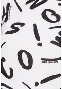 MOSCHINO Biały t-shirt dmski w czarne litery, Rozmiar S. Kolor: biały. Materiał: prążkowany #3