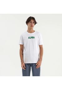 House - Koszulka z napisem Alpha - Biały. Kolor: biały. Wzór: napisy