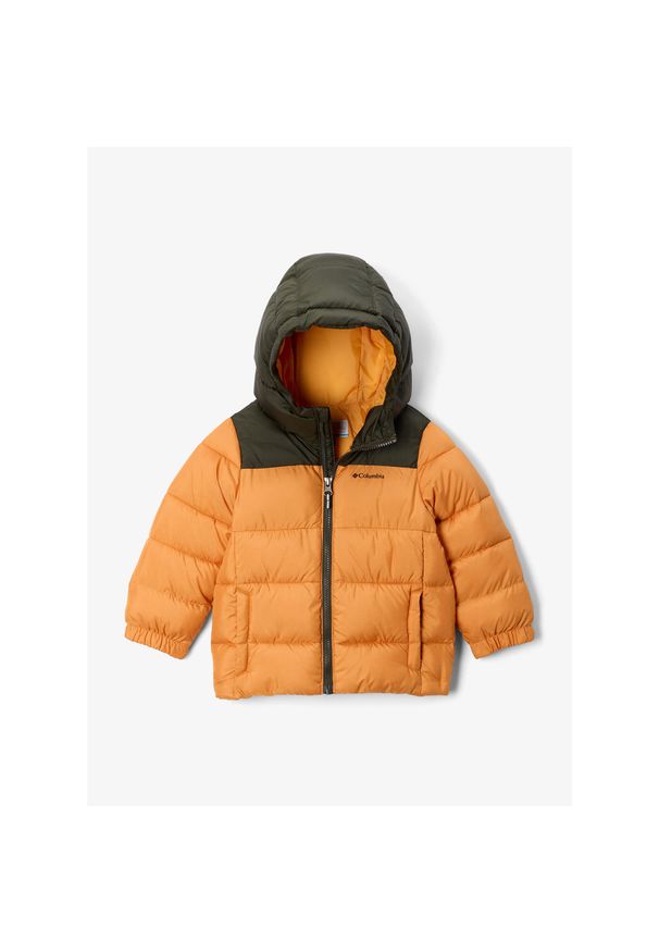 columbia - Kurtka ocieplana dziecięca Columbia Puffect Hooded Jacket. Kolor: żółty