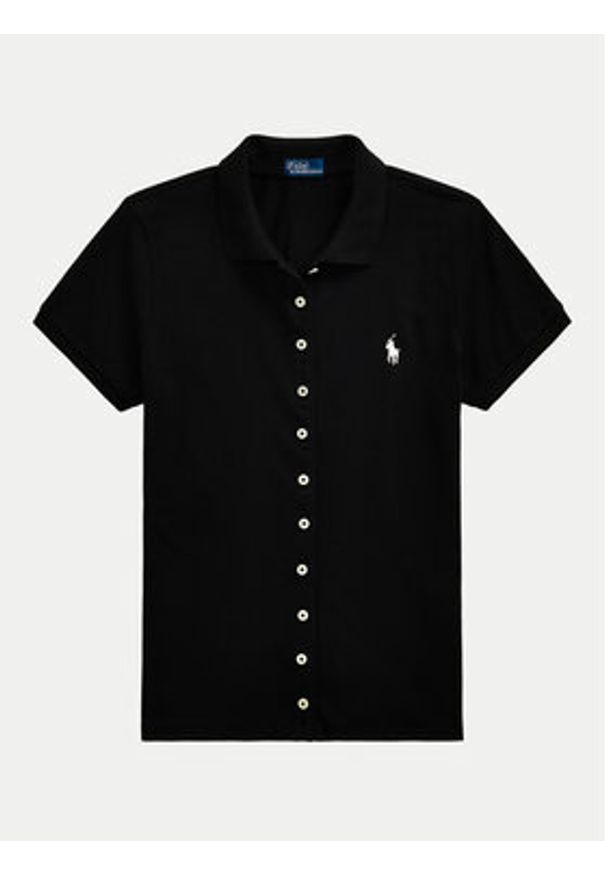 Polo Ralph Lauren Polo 211939272004 Czarny Slim Fit. Typ kołnierza: polo. Kolor: czarny. Materiał: bawełna