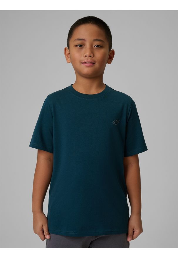 4f - 4F T-shirt gładki (2-pack) chłopięcy - multikolor 146/152 (10-12 lat). Okazja: na uczelnię, na co dzień. Kolor: wielokolorowy. Materiał: jeans, materiał, dresówka, bawełna. Wzór: gładki. Sezon: lato. Styl: casual