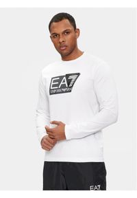 EA7 Emporio Armani Longsleeve 3DPT64 PJ03Z 1100 Biały Regular Fit. Kolor: biały. Materiał: bawełna. Długość rękawa: długi rękaw