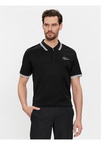 Karl Lagerfeld - KARL LAGERFELD Polo 745080 541200 Czarny Regular Fit. Typ kołnierza: polo. Kolor: czarny. Materiał: bawełna