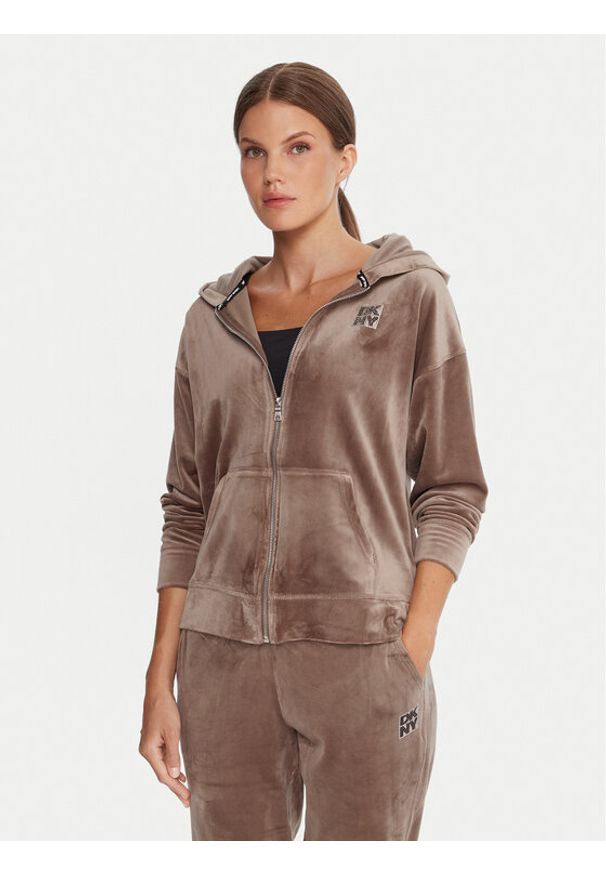 DKNY Sport Bluza DP5J9642 Beżowy Regular Fit. Kolor: beżowy. Materiał: syntetyk. Styl: sportowy