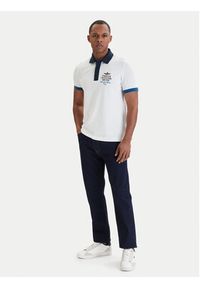 Aeronautica Militare Polo 261PO1908UP00191 Biały Slim Fit. Typ kołnierza: polo. Kolor: biały. Materiał: bawełna #4