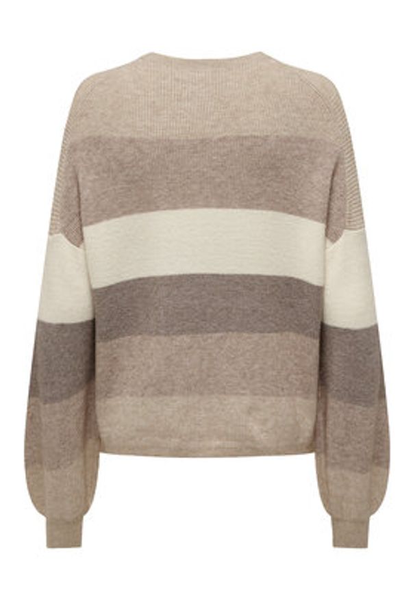 only - ONLY Sweter Atia 15220044 Beżowy Regular Fit. Kolor: beżowy. Materiał: wiskoza, syntetyk