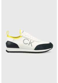 Calvin Klein sneakersy kolor biały. Zapięcie: sznurówki. Kolor: biały. Materiał: skóra, guma