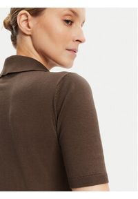 Weekend Max Mara Polo Roncolo 2525366071 Brązowy Regular Fit. Typ kołnierza: polo. Kolor: brązowy. Materiał: bawełna #4