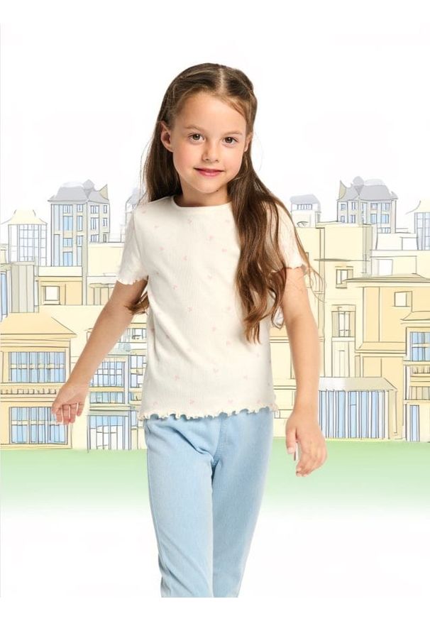 Sinsay - Koszulka 2 pack - wielobarwny. Materiał: materiał, prążkowany. Długość rękawa: krótki rękaw. Długość: krótkie. Wzór: kwiaty