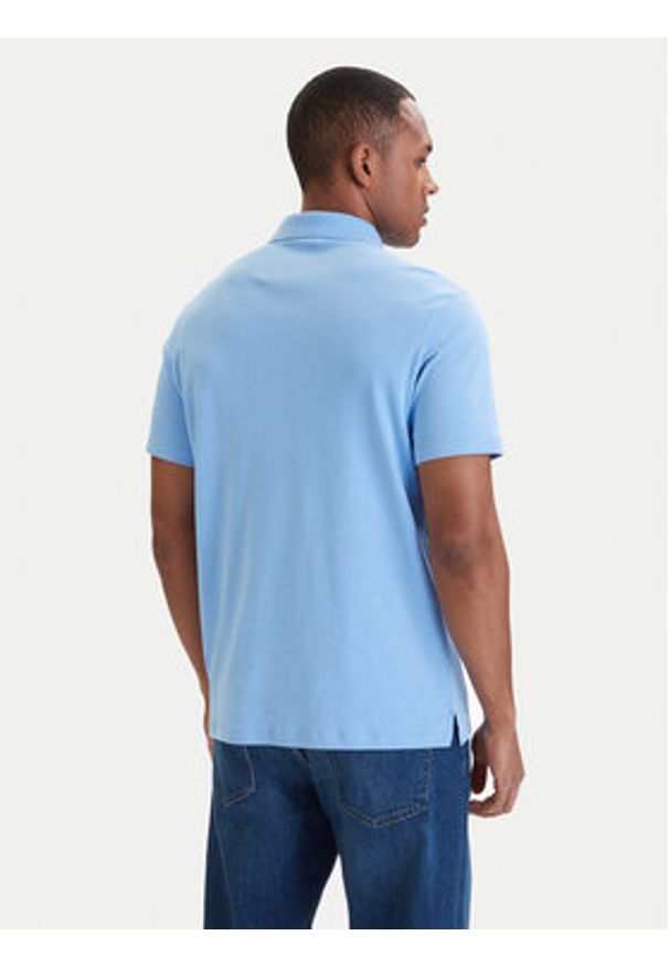 Calvin Klein Polo LV04LB276G Błękitny Regular Fit. Typ kołnierza: polo. Kolor: niebieski. Materiał: bawełna