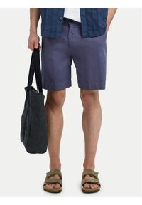 Selected Homme Szorty materiałowe 16097541 Fioletowy Loose Fit. Kolor: fioletowy. Materiał: len