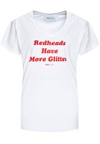 PLNY LALA T-Shirt Redheads PL-KO-VN-00128 Biały Regular Fit. Kolor: biały. Materiał: bawełna #4
